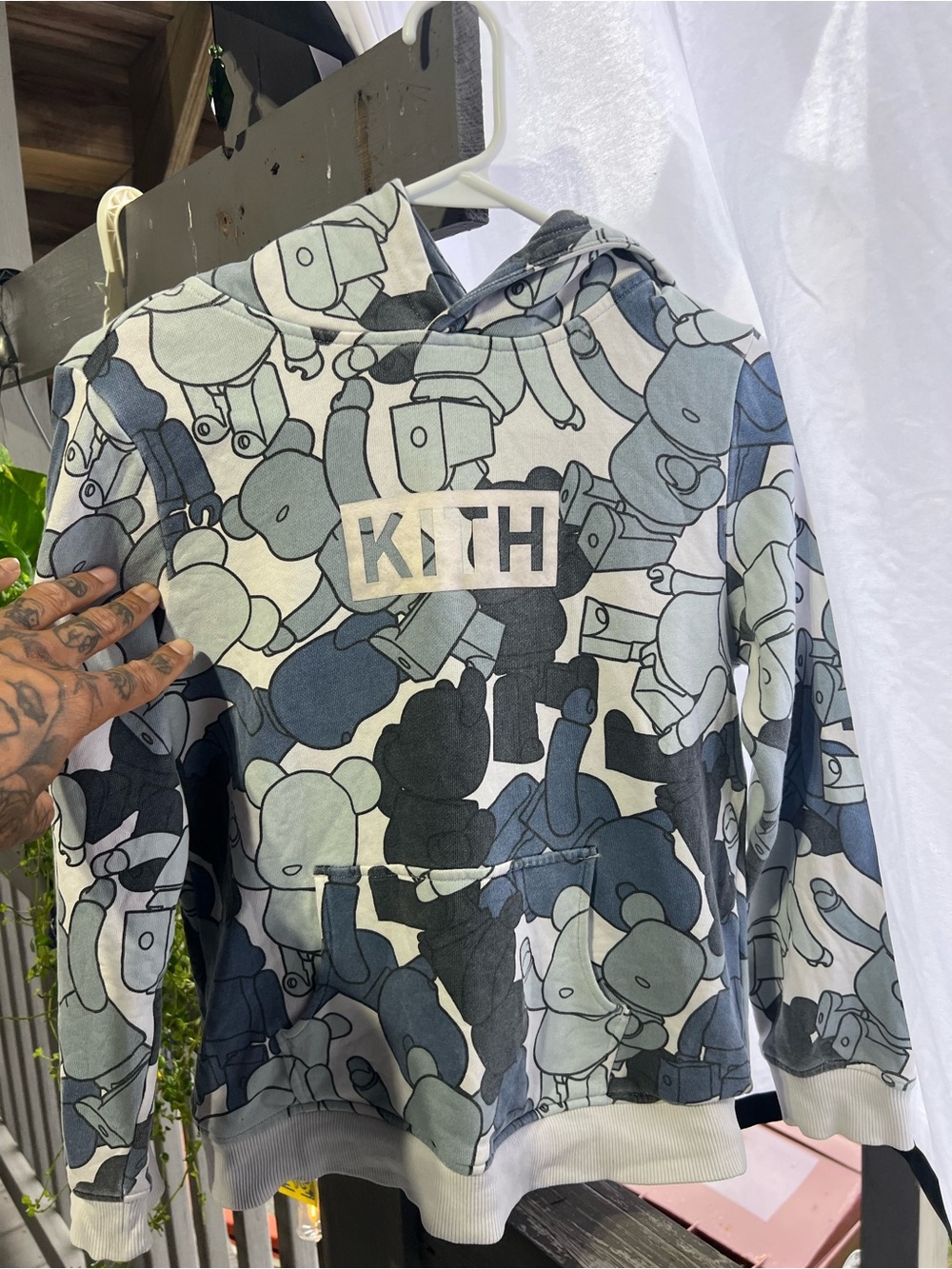 KITH BEARBRICK KIDS YOUTH HOODIE 10/11 AOP **RARE**